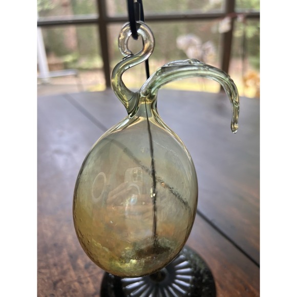 SET of 3 Vintage Italian Artisan HAND BLOWN GLASS Fruit Ornaments + Stands - Picture 14 of 16